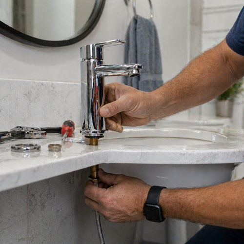 bathroom fixture install